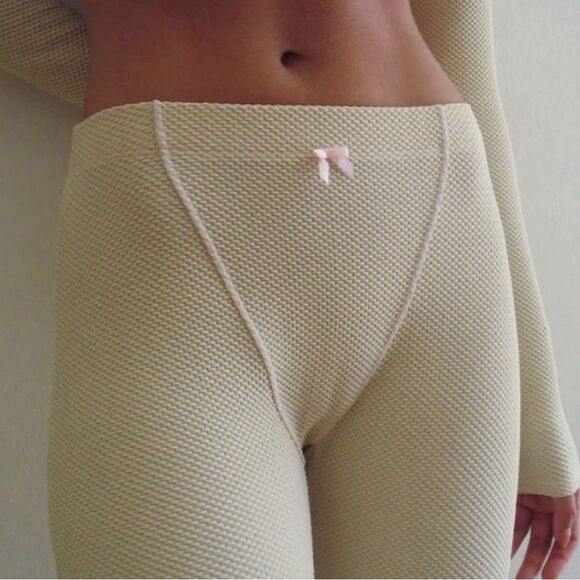 FRANKIES BIKINIS NEW ERIN WAFFLE LEGGING LARGE - Picture 2 of 13